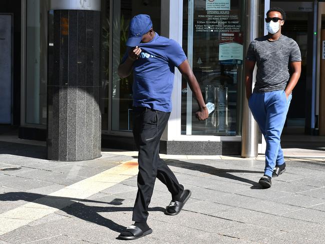 Supporters of the accused outside court on Tuesday. Picture: John Gass