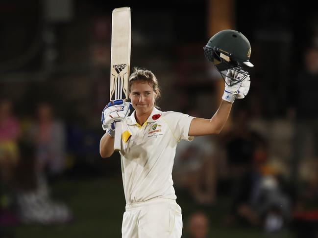 Perry’s double century during the 2017 Ashes Test will go down as one of the greatest innings in the history of women’s cricket. Picture: AAP Image/Daniel Munoz