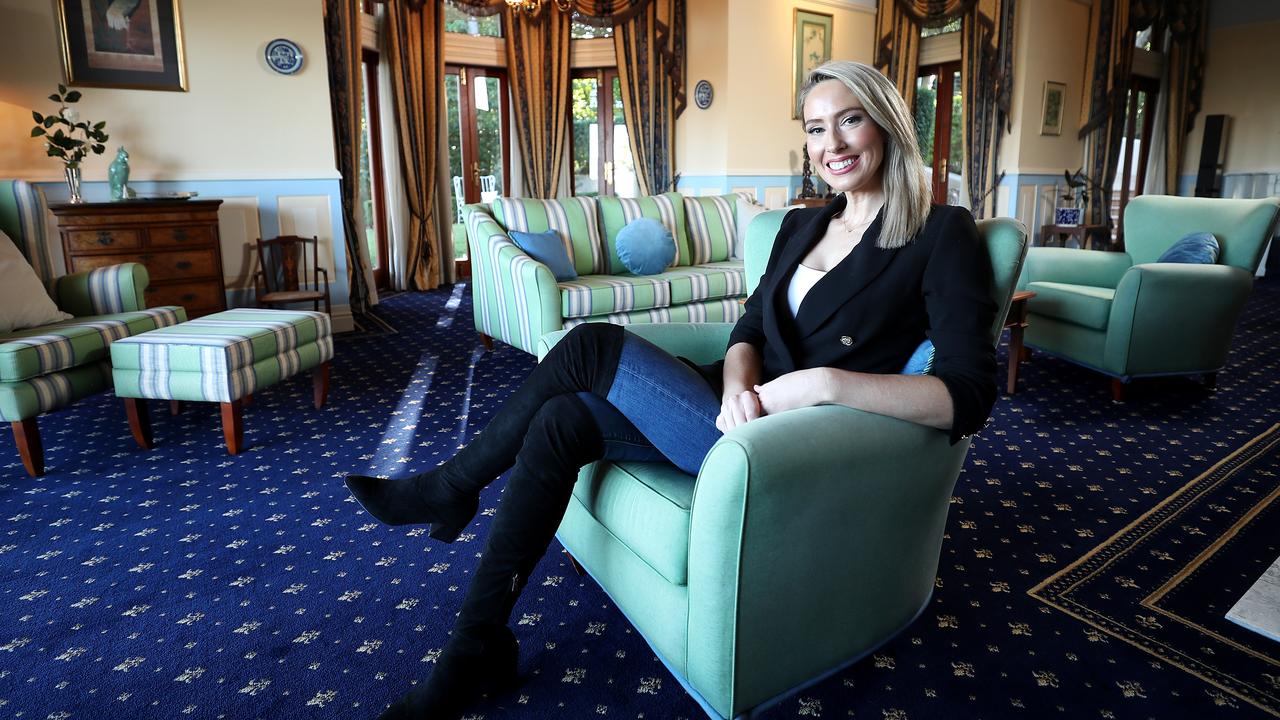 News Corp journalist Elizabeth Tilley inside one of Brisbane’s finest homes, when it was up for sale. Picture: Peter Walli.s