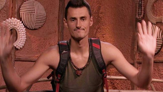 Bernard Tomic on I'm a Celebrity Get Me Out of Here. Picture: Channel 10
