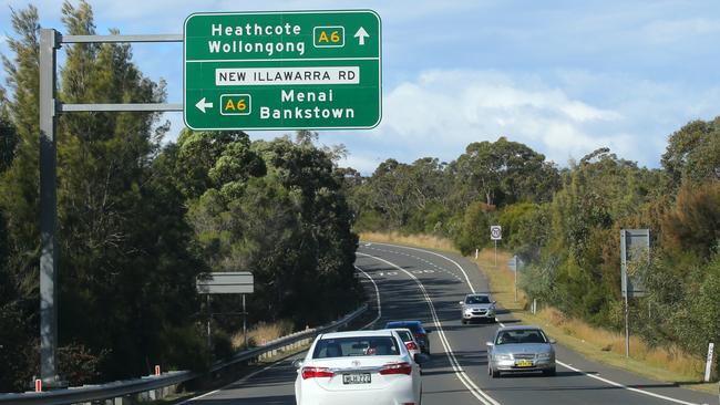 Heathcote Rd near the New Illawarra Rd turn-off in Lucas Heights.