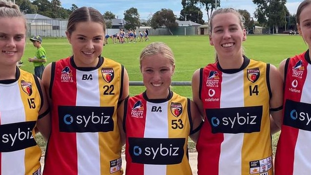 Goodwood's Zara Bowles (middle) has been a star for the Saints this season. Picture: Goodwood Saints Football Club