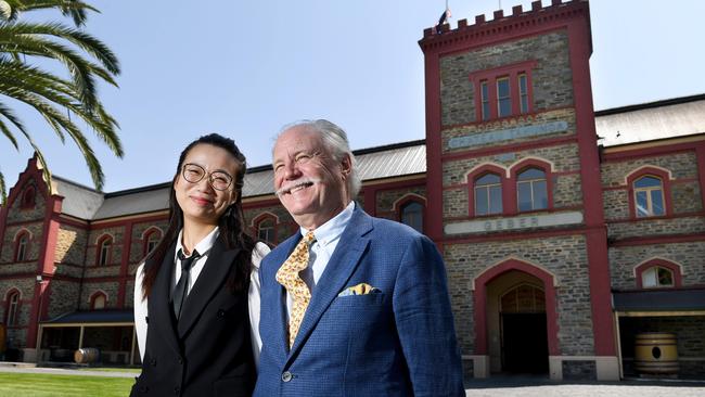 Chateau Tanunda’s Chrystal Xie with owner John Geber. Picture: Tricia Watkinson