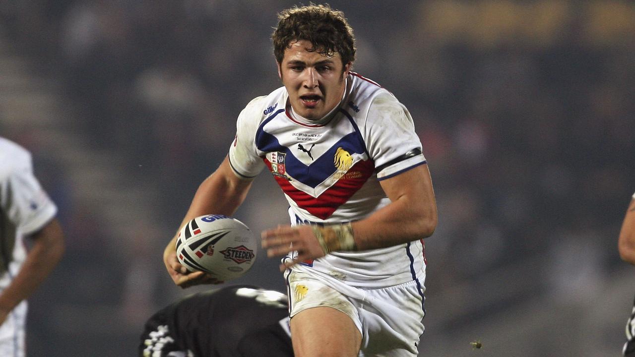 Sam Burgess in action for Great Britain in 2007.