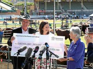 Annastacia Palaszczuk launches the Queensland Drought Appeal at the Ekka. Picture: Annette Dew