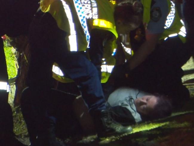 The woman allegedly hit and kicked police before spitting on an officer. Picture: TNV