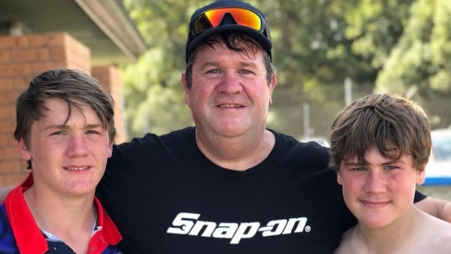 Pete Conroy with his two sons, Peter and Jack.