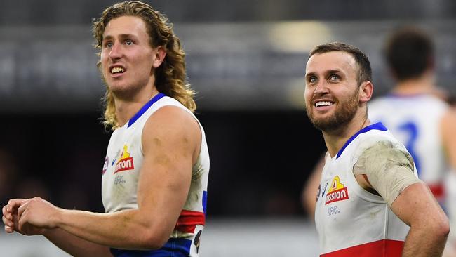 The Bulldogs beat the Dockers and then got the hell out of dodge. Picture: AFL Photos/Getty Images