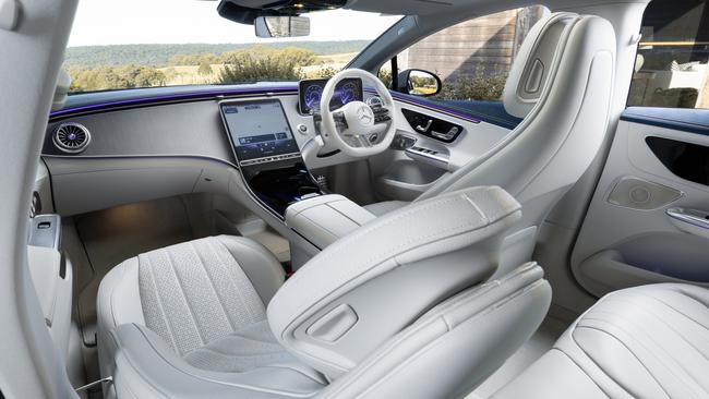 The EQE cabin is a luxurious space.