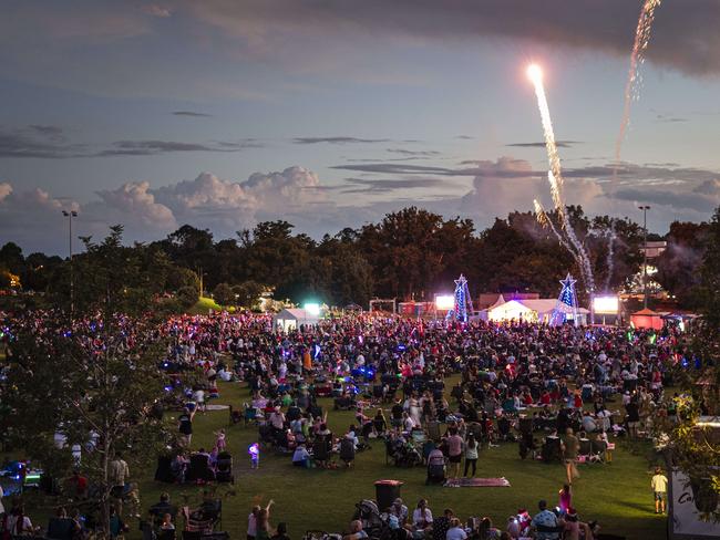 Thousands fill Queens Park for the Triple M Mayoral Carols by Candlelight, Sunday, December 8, 2024. Picture: Kevin Farmer