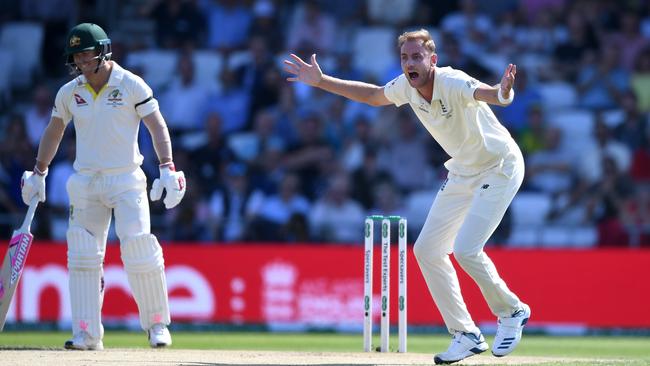 Broad had David Warner’s measure. Picture: Gareth Copley/Getty Images