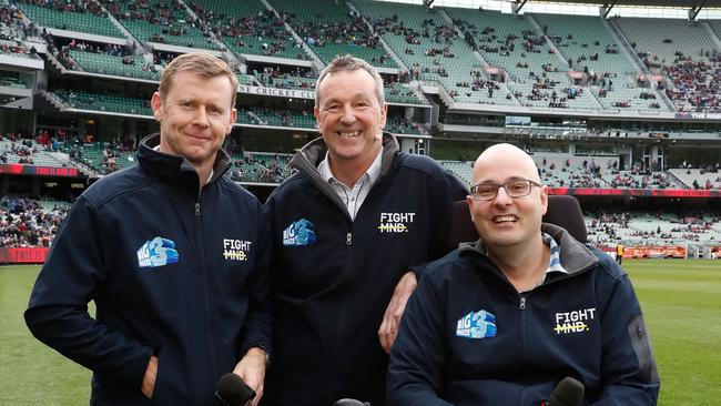 FightMND founders Patrick Cunningham, Neale Daniher and Ian Davis in 2017. Picture: Adam Trafford/AFL