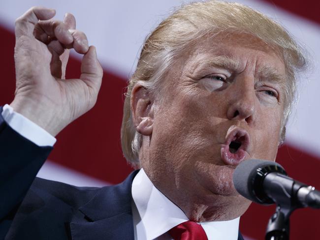 Republican presidential candidate Donald Trump speaks during a campaign rally on October 31, 2016, in Grand Rapids, Michigan. Picture: AP