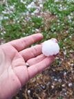 A large hailstone in Bonogin. Photo by Robyn-Leigh Vogler