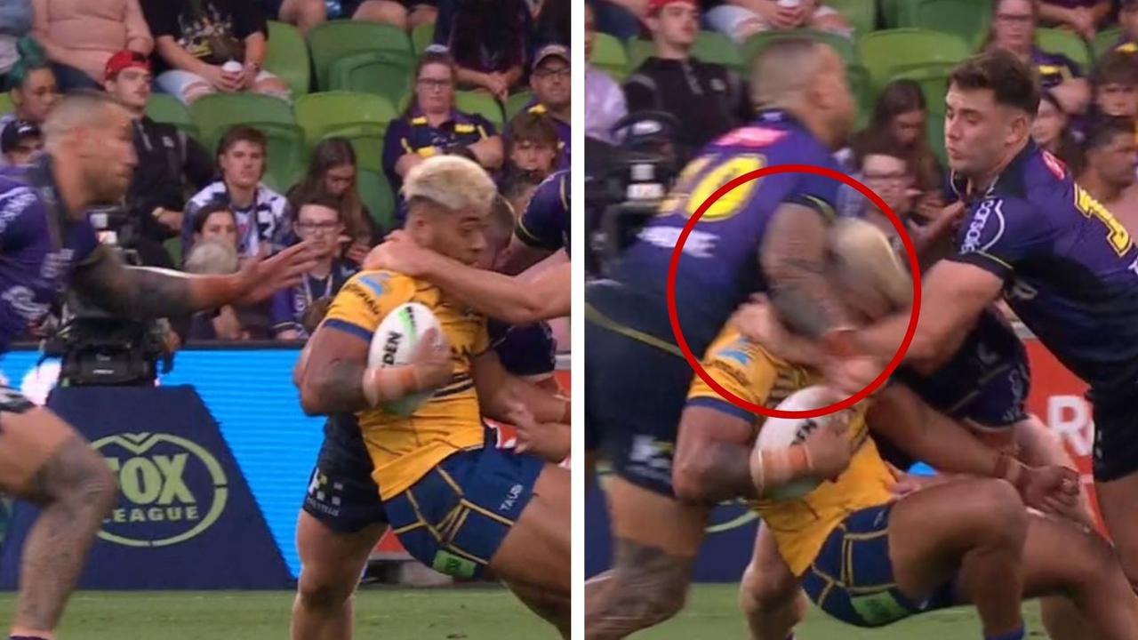 How did Nelson Asofa-Solomona just get a fine for this? Photo: Fox Sports