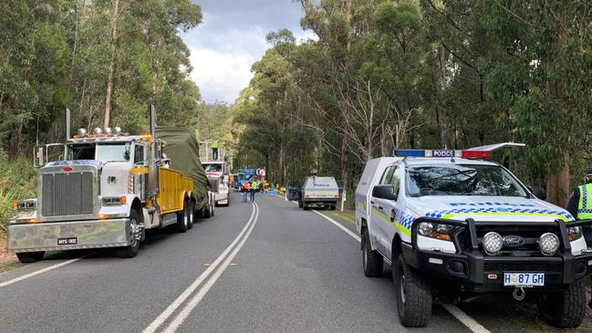 Fatal truck accident on the Arthur Highway Eaglehawk Neck. Picture: 7 TASMANIA