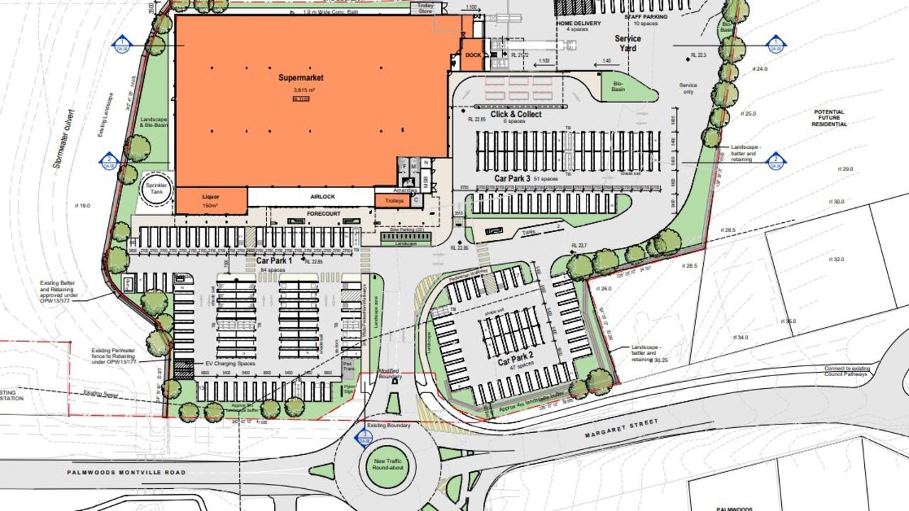 Site plan for a new Coles proposed for Palmwoods.