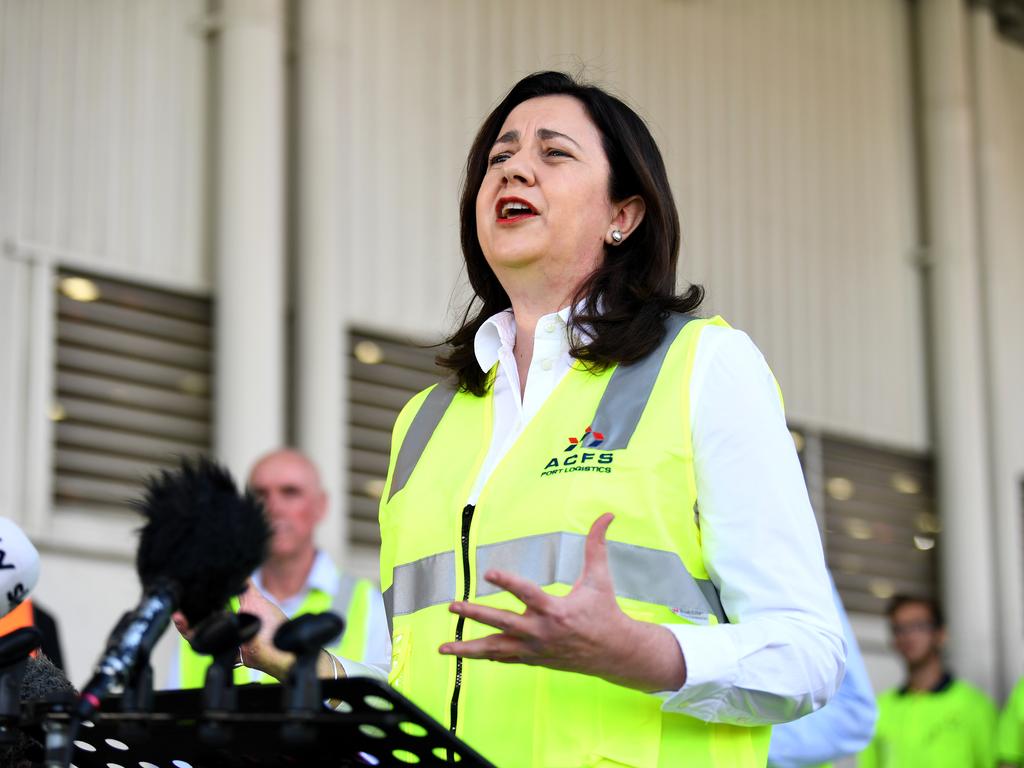 Queensland Premier Annastacia Palaszczuk says she will work “right up until Christmas” to deliver a budget before the end of 2020. Picture: NCA NewsWire / Dan Peled