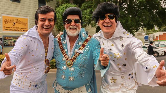 Sam Dastyari and Deputy Prime Minister Michael McCormack at the Parkes Elvis Festival.