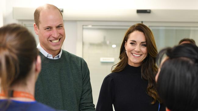 Despite the bombshells, William and Kate were all smiles in their first public appearance since the book’s release. Picture: Bruce Adams-WPA Pool/Getty Images