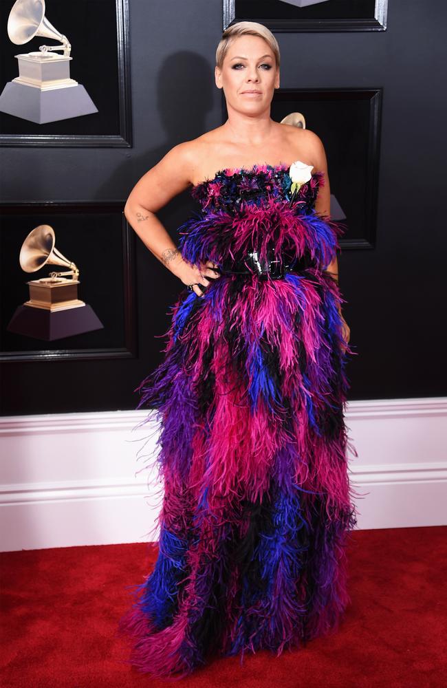 Pink at the 2018 Grammy Awards. Picture: Getty Images.