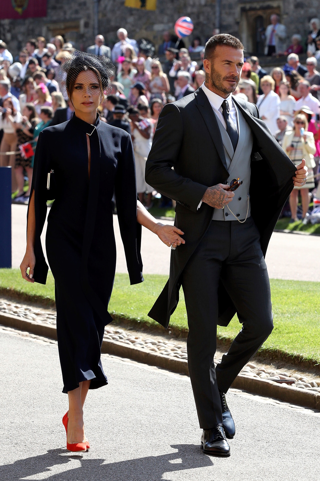 victoria beckham navy dress