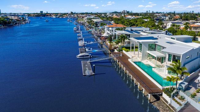 A six-bedroom, six-bathroom home at 13 Mooloolah Island in Minyama has sold for a record price for the island.