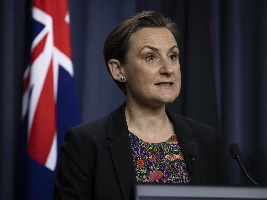 WA Health Minister Amber-Jade Sanderson gave the updated on Wednesday. Picture: Matt Jelonek/Getty Images