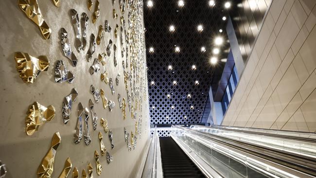 Pictured is detail of an art work on the entrance wall adjacent to the escalator inside the brand new Waterloo Metro Station. Picture: Richard Dobson