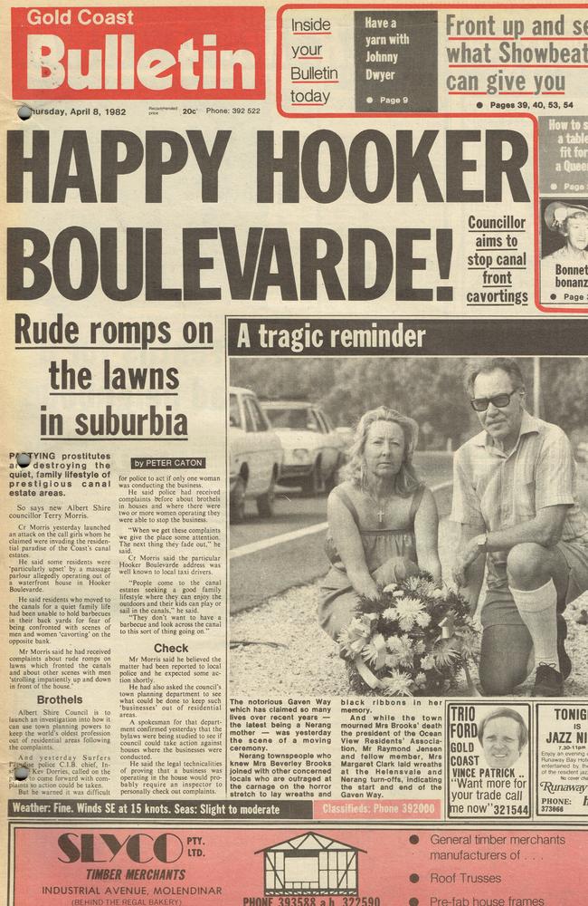 Gold Coast Bulletin front page, April 8, 1982.