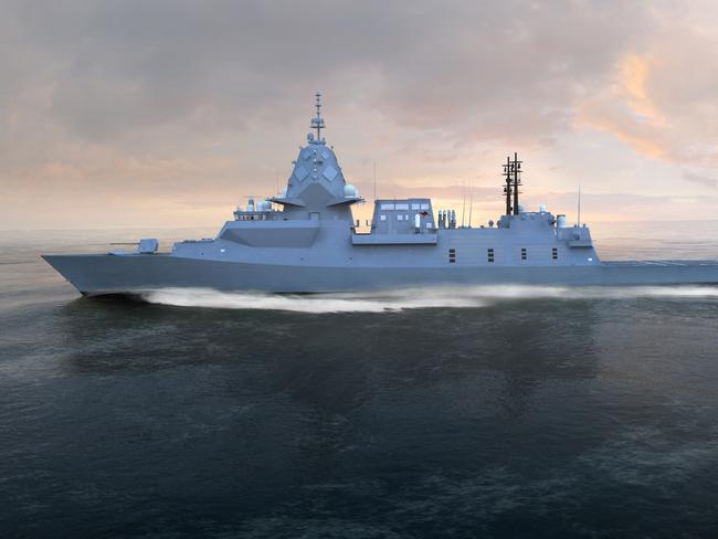 Artists impression of a BAE Hunter-class frigate