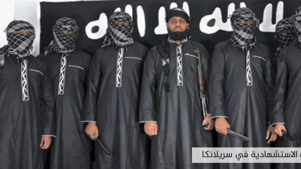 Islamic State members who the terror group claims carried out the bomb attacks. Picture: Aamaq/AFP.