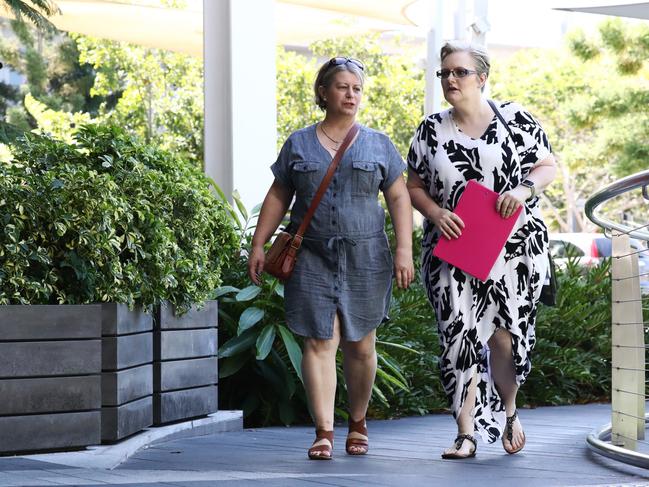 Donna Baluskas and Laura Lawson who are involved in a legal dispute with Mt Tamborine State School Principal Tracey Brose. Picture: Jason O'Brien