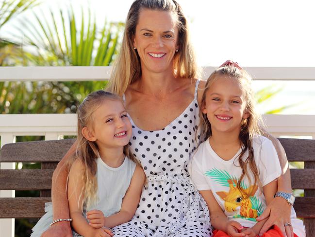 DAILY TELEGRAPH - Pictured at home in Collaroy today is Kate James and her kids Indy, 4, and Malia, 6. Malia goes to Dee Why Public which is getting really crowded. Picture: Tim Hunter.