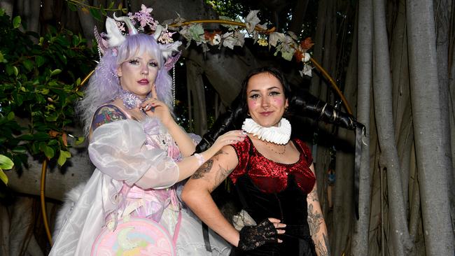Townsville Medieval and Fantasy Festival 2024 at Cluden. Tiffany Hone and Gabrielle O'Connor. Picture: Evan Morgan