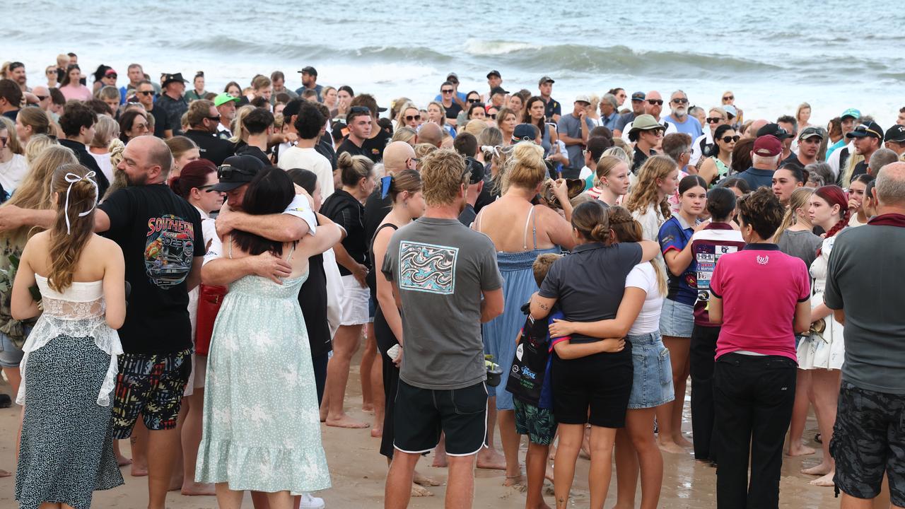 Hundreds gather to pay respects to ‘shining light’ killed in Bribie shark attack