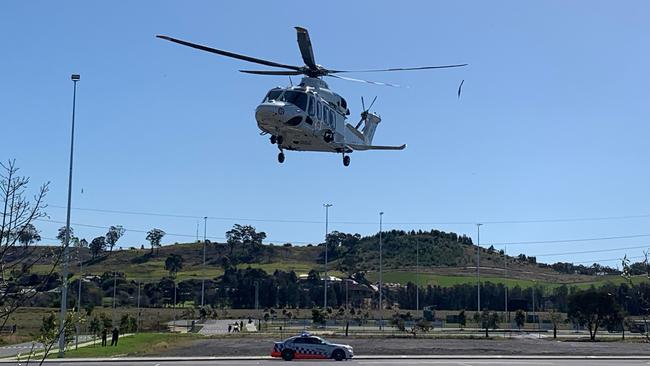 Paramedics treated the man’s burns before he was flown to hospital. Picture: NSW Ambulance