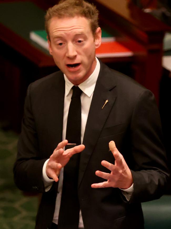 The-then Opposition Leader David Speirs speaks in parliament on September 14, 2022. Picture: NCA NewsWire / Kelly Barnes