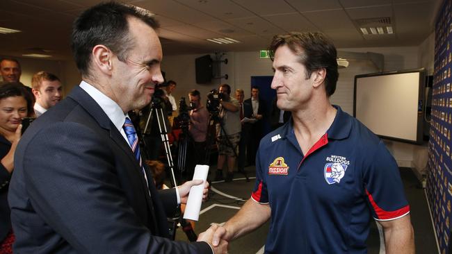 Western Bulldogs announce Luke Beveridge as their new senior coach. Picture: David Caird.