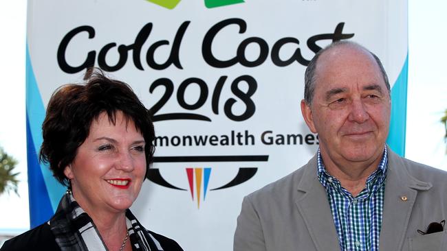 Jann Stuckey, pictured here with former Premier and Gold Coast Commonwealth Games Legacy Board Chairman Rob Borbidge, was the Games Minister during the Newman Government era.