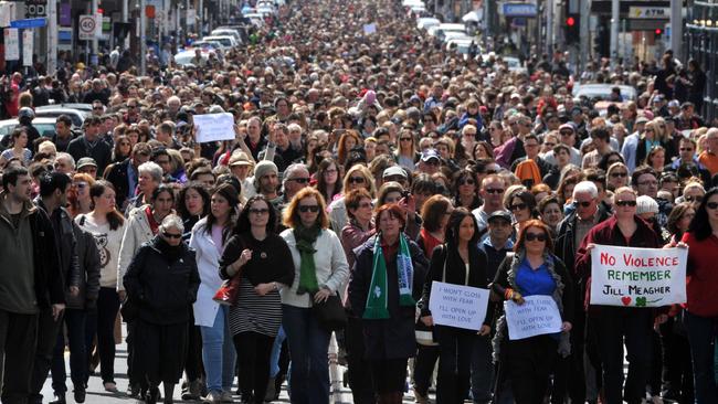 Thousands of people marched down Sydney Rd to reclaim the streets. Picture: Jon Hargest