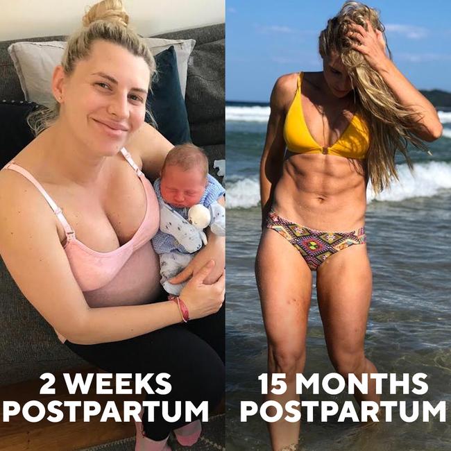 She gained 30kg during her pregnancy and felt overwhelmed by being expected to “bounce back” within weeks of his arrival.