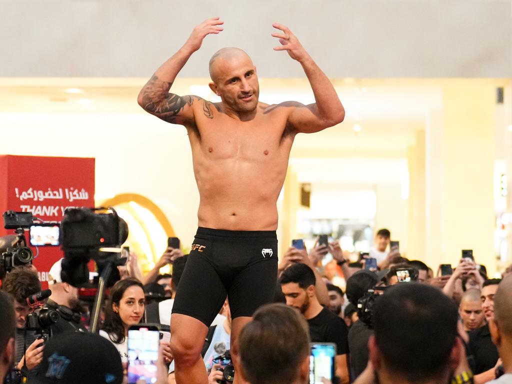 Even in enemy territory in Abu Dhabi, Alex Volkanovski is a fan favourite. Picture: Chris Unger/Zuffa LLC via Getty Images