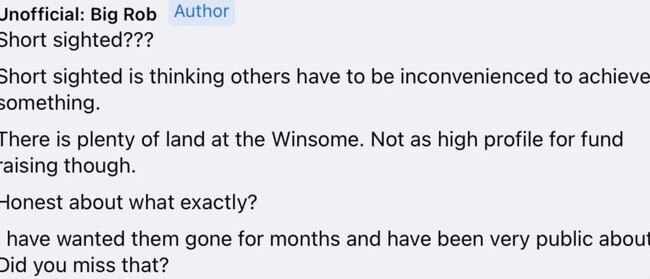 Big Rob writes on Facebook about wanting the Koori Kitchen gone from Molesworth St.