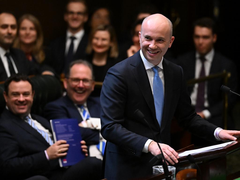 NSW Treasurer Matt Kean hands down the 2022-2023 NSW State Budget. Picture: Dean Lewins