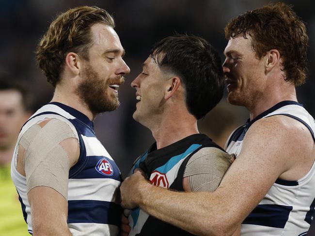 Port Adelaide and Geelong will kick off the finals. Pic: Michael Klein