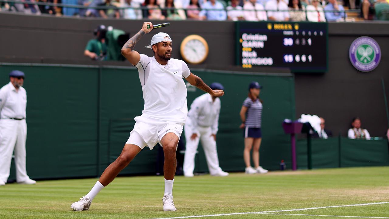 Kyrgios will play Rafael Nada in the semi-final. Picture: Ryan Pierse/Getty Images