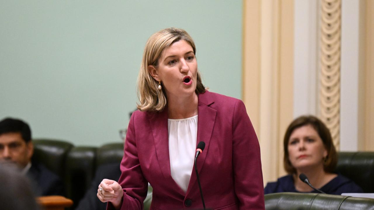 BRISBANE, AUSTRALIA – NewsWire Photos – MARCH 5, 2024. Queensland Health Minister Shannon Fentiman speaks during Question Time at Queensland Parliament in Brisbane. Picture: Dan Peled / NCA NewsWire