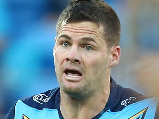 GOLD COAST, AUSTRALIA - MAY 19:  Anthony Don of the Titans runs the ball during the round 11 NRL match between the Gold Coast Titans and the Newcastle Knights at Cbus Super Stadium on May 19, 2018 in Gold Coast, Australia.  (Photo by Chris Hyde/Getty Images)