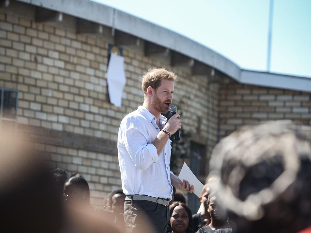 Prince Harry looked strong up on that stump. Picture: Betram Malgas/AFP